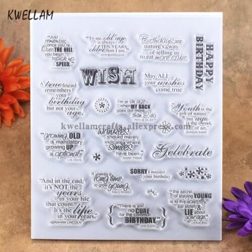WISH HAPPY BIRTHDAY Scrapbook DIY photo cards account rubber stamp clear stamp transparent stamp 15x18cm KW7050403