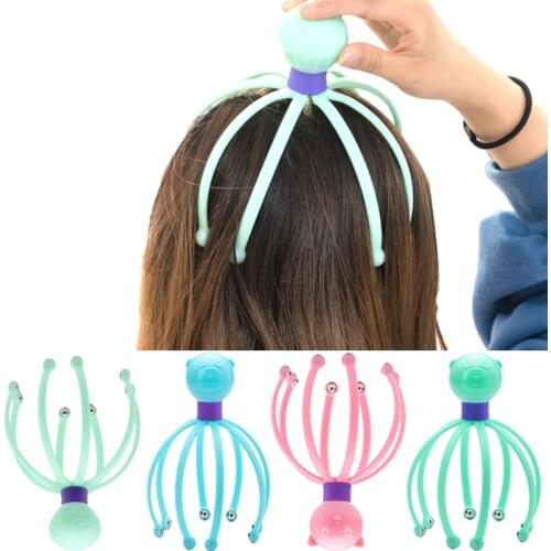 Anti-Stress Head Massager Octopus Shape Head Scalp Neck Stress Release Equipment Relief Head Pain Bady Massage Care Tools