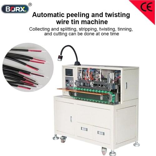 Automatic electric wire peeling twist and tin dipping machine flat wire strip and strands twist soldering machine