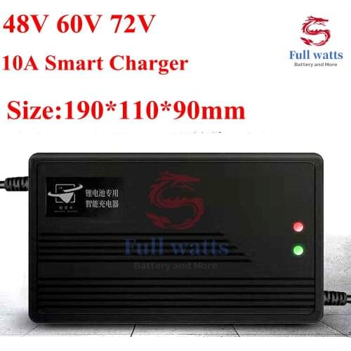 48V 60V 72V 10A fast charger 13S 54.6V 16S 67.2V 58.4V 20S 73V 84V 24S 87.6V Smart Charger for lithium ion lifepo4 lipo battery