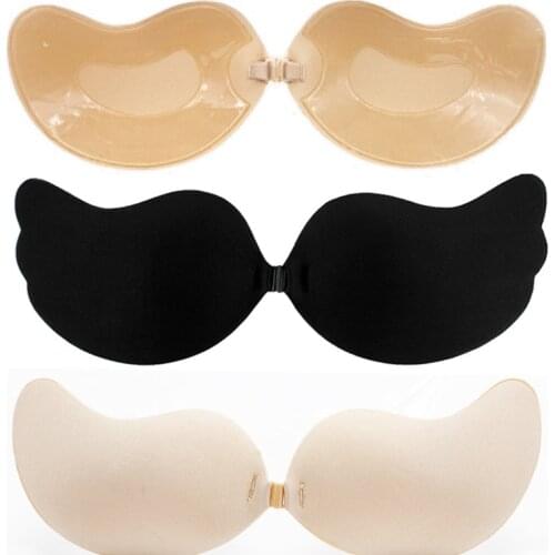 Sexy Women Silicone Invisible Bra Fly Bra adhesive Bra Seamless Floral Dot Push Up Bras Adhesive gather Strapless Lady Bralette