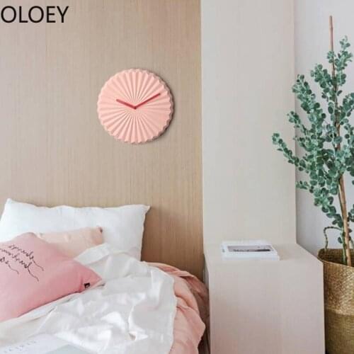 3D Pink Wall Clock Mechanism Silent Creative Ceramic Big Living Room Wall Watch Home Bedroom Kitchen Clocks Simple Modern Watch