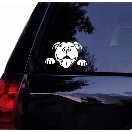 Black/Sliver Happy Pit Smiley Face Dog "Looking Out Window" Sticker Waterproof Decals Car Styling Accessories Window Decor S635
