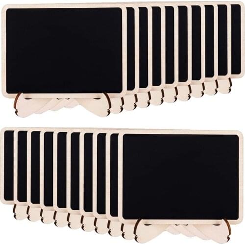 Wood Mini Chalkboards Signs with Support Easels, 20 Pack