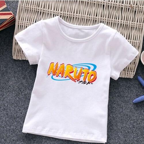 1-10 Y Children Naruto Clothes Bandai T Shirt O-neck Casual Tops & Tees Boys Modal Cartoon Print Funny Cothing Summer Sportswear