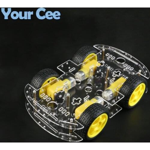 Motor Smart Robot Car Chassis DIY Kit Speed Encoder 4WD 4 Wheel Drive Car For Arduino