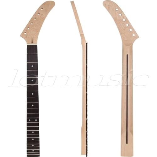 Banana Maple Guitar Neck Dot Inlay 22 Frets For Electric Guitar Neck Replacement Parts Rosewood Fretboard Back Inlay