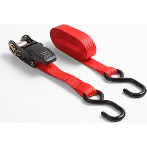 25MM,1",800KGX2M-10M ratchet tie down with S hook cargo lashing shipping package strap shipment belt load binder assembly sling