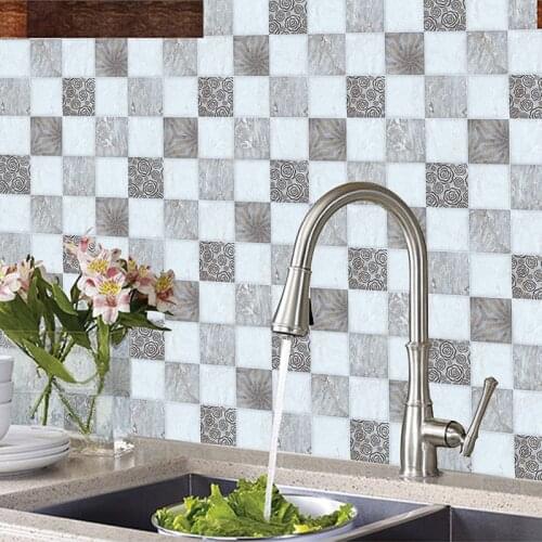 Simulation Ceramic Tile Stickers Environmentally Friendly Plastic Self-Adhesive Kitchen Backsplash Bathroom Wall Tile Stickers