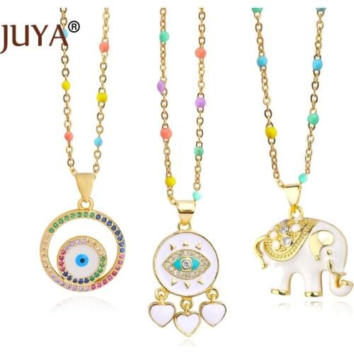 JUYA Fashion Chain Charms Necklace for Women Gold Color Bead Choker Pendant Necklaces Jewelry Party Accessories