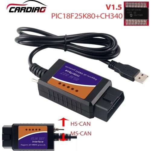 ELM327 for Ford USB/Wifi/BT FTDI PIC Chip Code Reader HS CAN/MS CAN Switch Optional ELM 327 Car Auto OBD2 Diagnostic Tool