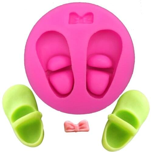Angel Wings Food grade 3D fondant cake silicone mold Baby shoes for Reverse forming chocolate soap kitchen decoration tools 0146