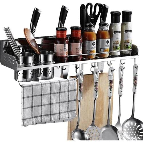 304 Stainless Steel kitchen rack, Kitchen Shelf, Cooking Utensil Tools Hook Rack, kitchen Holder & Storage free shipping
