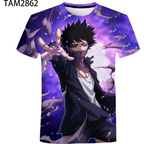 Japanese Anime My Hero Academy Summer Popular mens 3D Printed T-shirt Street Creative Couple childrens Short Sleeve Top