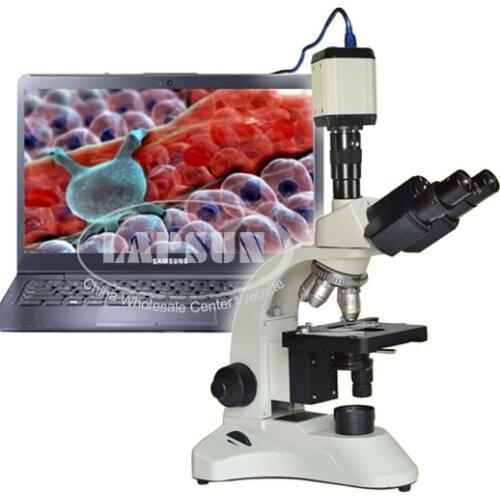 Simul - Focal 40X-1600X Medical Lab Clinic Vet Trinocular Compound Biological Microscope + USB VGA AV Digital Camera