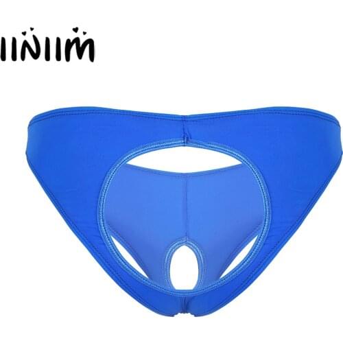 Mens Gay Hollow Out Open Butt Briefs Exotic Lingerie Apparel Panties Low Waist Open Butt Penis Hole Sissy Underwear Underpants