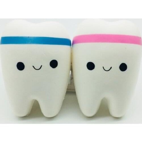 Cute Cartoon Tooth Pendant Squishy Toy Squishy Slow Rising Soft Squeeze Cute Stretchy Toy Gift Wholesale dropshipping