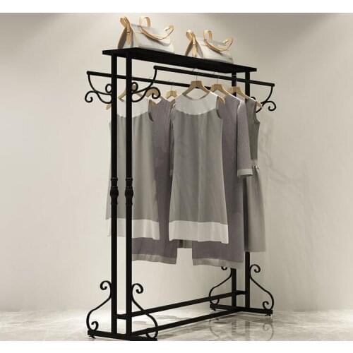 Clothing display rack floor clothing rack clothing store clothes rack double row medium island rack mens and womens clothing