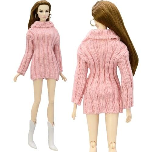 NK Doll Coat Pure Manual Clothes Knitted Handmade Sweater Tops Dress For Barbie Doll Accessories Girls' Gifts Doll Toys 04A DZ