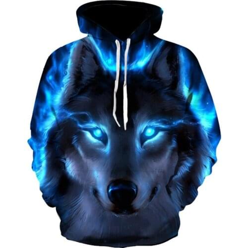 New Fashion 3D Hoodies Men Long Sleeve Funny Autumn Men Sweatshirts Wolf Printed Streetwear Casual Clothes for Male 2020 Brand