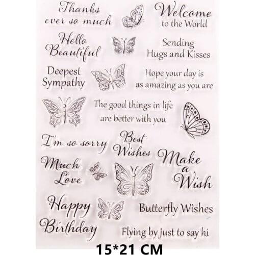 2021 New Butterfly Clear Stamps DIY Scrapbooking Craft Supplies Rubber Silicon Seals Card Album Hobby ink pad Stamping