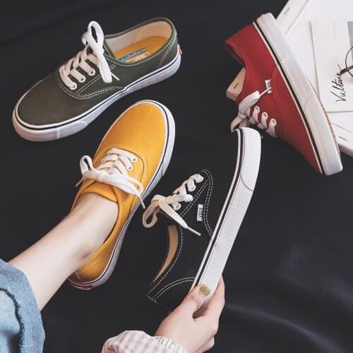 Canvas Flat Shoes Women 2020 New Spring Summer Teenagers Skateboard Shoes Candy Color Street Sneaker Footware zapatos de mujer
