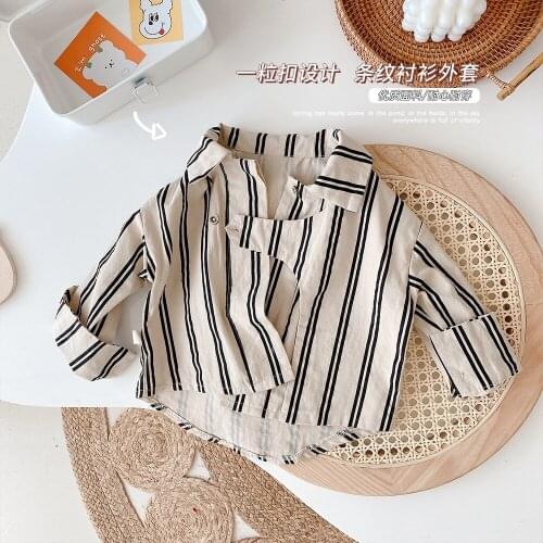 New Arrival Kids Boys Stripe Blouse