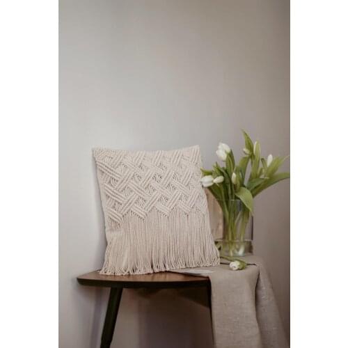 MOMS YARD New Macrame Handmade Cotton Thread Pillowcase Bohemia Moroccan Sofa Cushion Cover Decorative Pillowcase High-end Gift