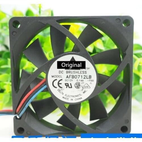 Original 100% working ForDelta Electronics AFB0712LB -5A08 Server Cooling Fan DC 12V 0.14A 80x80x15mm 3-wire