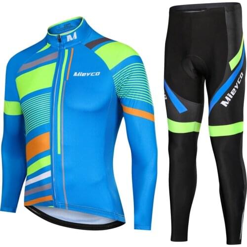 Autumn Spring Cycling Jersey Set Men Long Sleeve shirt Bike Bib Shorts MTB Bike Clothes Breathable Cycling Clothing Sets
