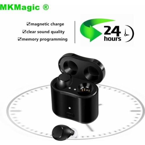 A pair Rechargeable Hearing Aid Digital CIC Hearing Aids Adjustable Tone Sound Amplifier Portable Deaf Elderly Hearing Aid