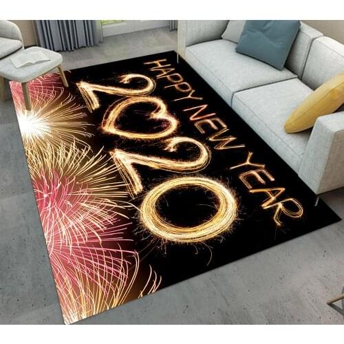 New Year Celebration Firework Champagne Christmas Home Decoration Carpets For Living Room Bedroom Area Rug Floor Mat Soft Carpet