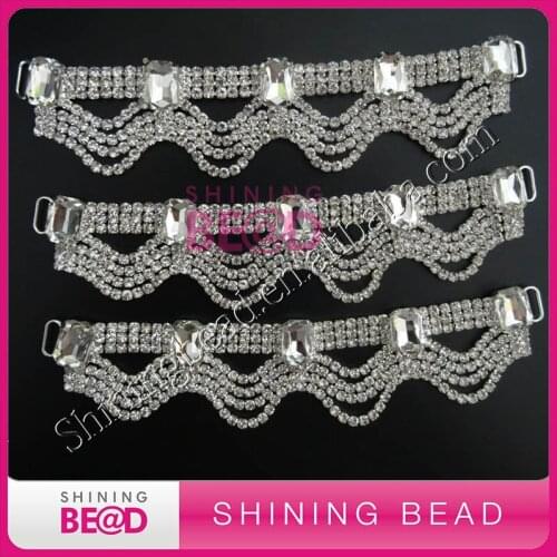 Glass clear rhinestone bikini connector,free shipping,fashion rhinestone headband connector