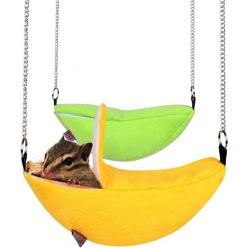 Pet Bird Hamster Ferret Rat Squirrel Hammock Hanging Cage Nest Bed House Toys Banana Design Small Animals Nest