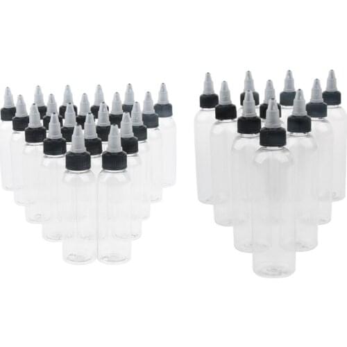 30x Empty Plastic Bottle with Top Cap Tip Applicator for Paint Arts Craft 60/ 120ml