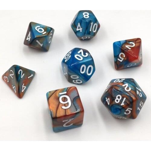Rollooo Dice 7pc/set Mix color Digital Dice d4 d6 d8 d10 d% d12 d20 Rpg dice