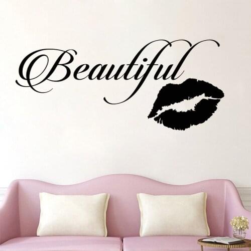 Sexy Lips Wall Stickers Inspirational Quotes Vinyl Decal Beautiful Girl Room Decoration Living Room Decor Motivational