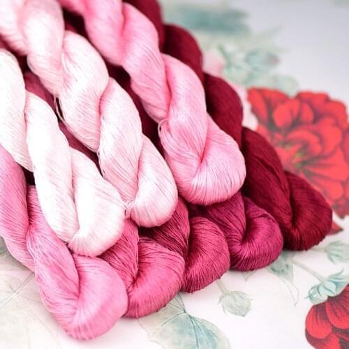 1pcs/400m silk embroidery thread / 100% silk thread /hand embroidery embroider cross stitch/ rose hermosa/pink/8 pure colors