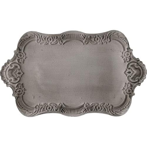 Korean handmade Antique Iron carving decoration plate food photography props plate cake tray