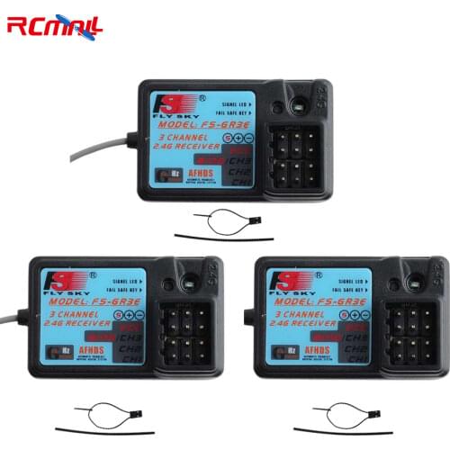 3PCS Upgraded Waterproof Flysky FS-GR3E 2.4G Receiver 3CH for FS-i6X FS-i6 FS-T6 FS-i10 FS-GT2 FS-GT2B FS-GT3B FS-GT3 For RC Car