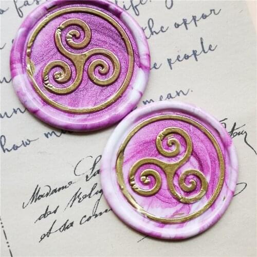 Triskele Sealing Wax Stamp Kit - Celtic Triple Spiral Wax Seal Stamp - Cloud Wax Seal Stamp - Wedding Invitation Wax Stamp