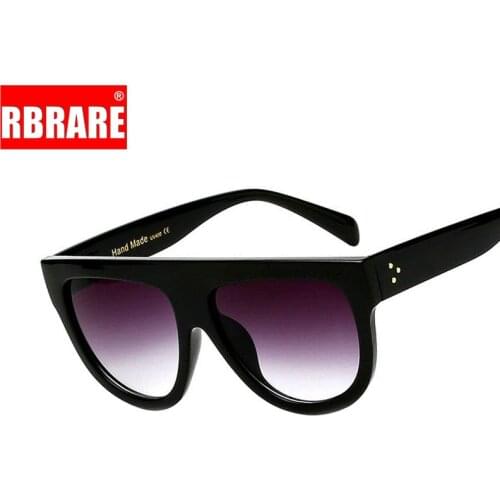 RBRARE Flat Top Oversized Square Sunglasses Women Gradient 2021 Classic Women Sun Glasses For Women Big Square Eyewear UV400