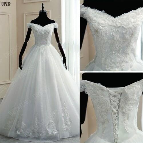 8 Layers Luxury Beading Beautifull Wedding Dress fo 2020 Wedding Lace Boat Neck Embroidery Appliques Elegant Vestido De Noiva