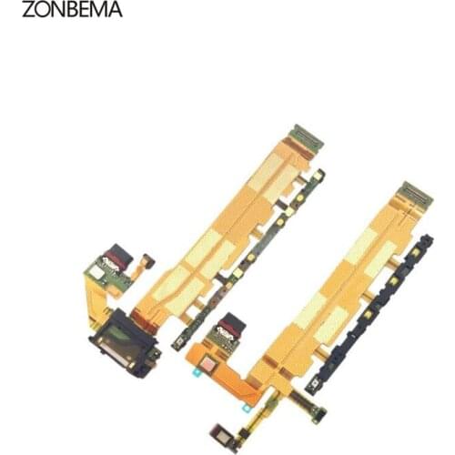 ZONBEMA Power on off Flex Cable For Sony Xperia Z4 Z3+ Z3 Plus E6553 E6533 Volume USB charging port camera switch button Flex