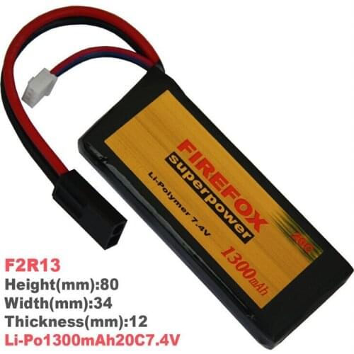 1pcs 100% Orginal FireFox 7.4V 1300mAh 20C Li Po AEG Airsoft Battery F2R13 Drop shipping