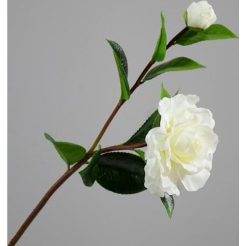 3pcs 58cm Artificial A Flower A Bud Camellia Home Furnishing High-Grade Spun Silk Living Room Bedroom Festival Ornament Artwork