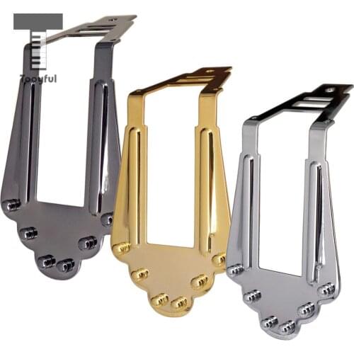 Tooyful 6 Strings Tailpiece Bridge for Jazz Archtop Electric Acoustic Guitar Parts