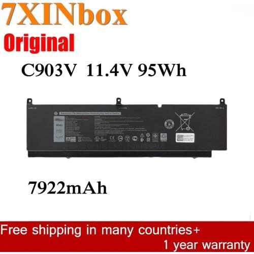 7XINbox 11.4V 95Wh 7922mAh PKWVM CR72X Original Laptop Battery For Dell Precision 7550 7560 7750 7760 Series
