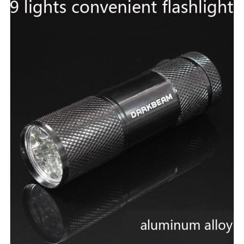 9 lights LED flashlight white light lighting No. 7 AAA battery portable mini household small flashlight outdoor waterproof