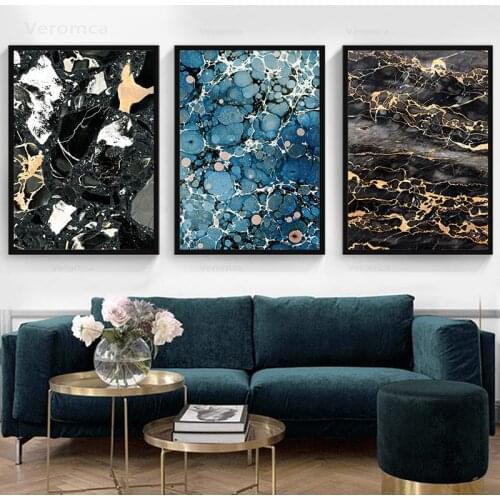 Nordic Style Abstract Marble Canvas Painting Print Wall Art Poster Picture Living Room Bedroom Modern Home Decor No Frame Mural
